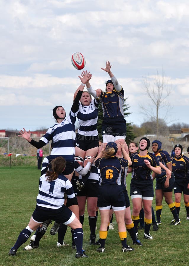 A Lineout in a Women S College Rugby Match Editorial Photo Image of