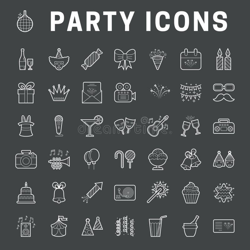 Liner party icons stock illustration. Illustration of candle 191066026