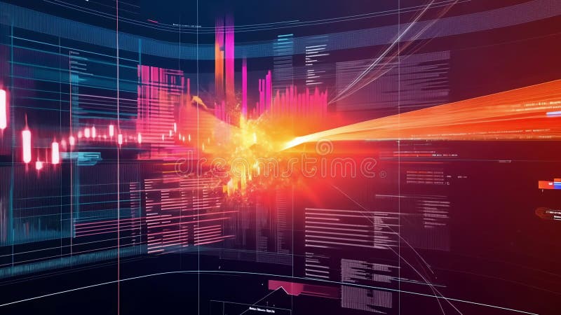 Big data explosion transforming cyberspace with futuristic technology stock illustration