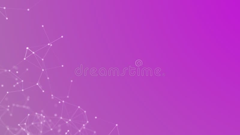Lines and dots technology futuristic Network plexus Abstract pink background 3d animation 4k royalty free illustration