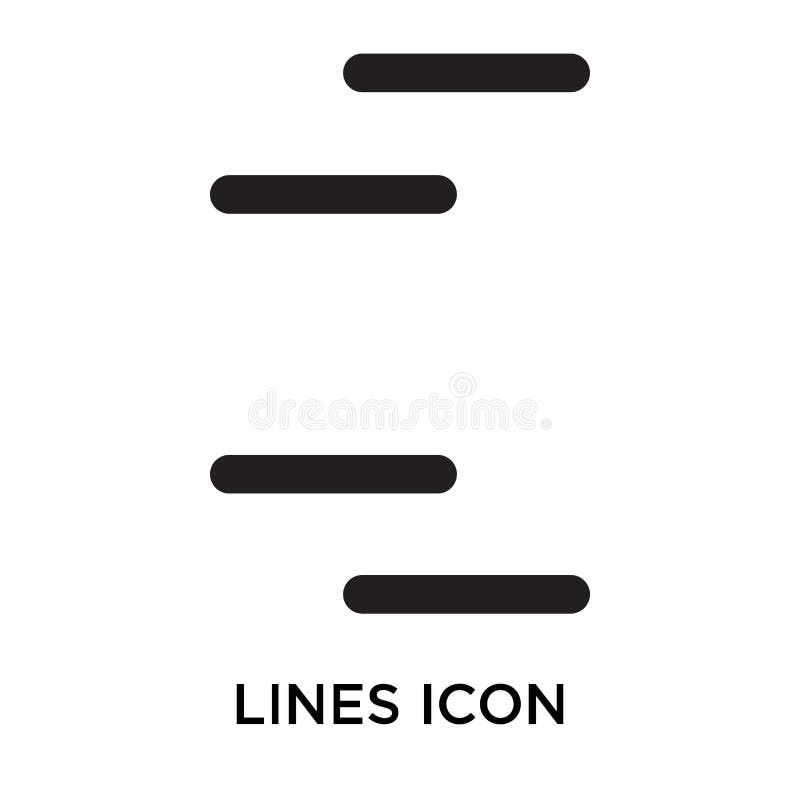 Lines Icon Vector Sign and Symbol Isolated on White Background, Stock ...