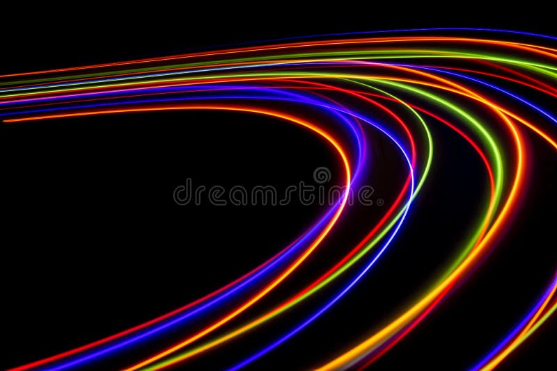 Lines of Light on Black Background. Abstract Design in the Dark Stock Photo  - Image of long, move: 136917308
