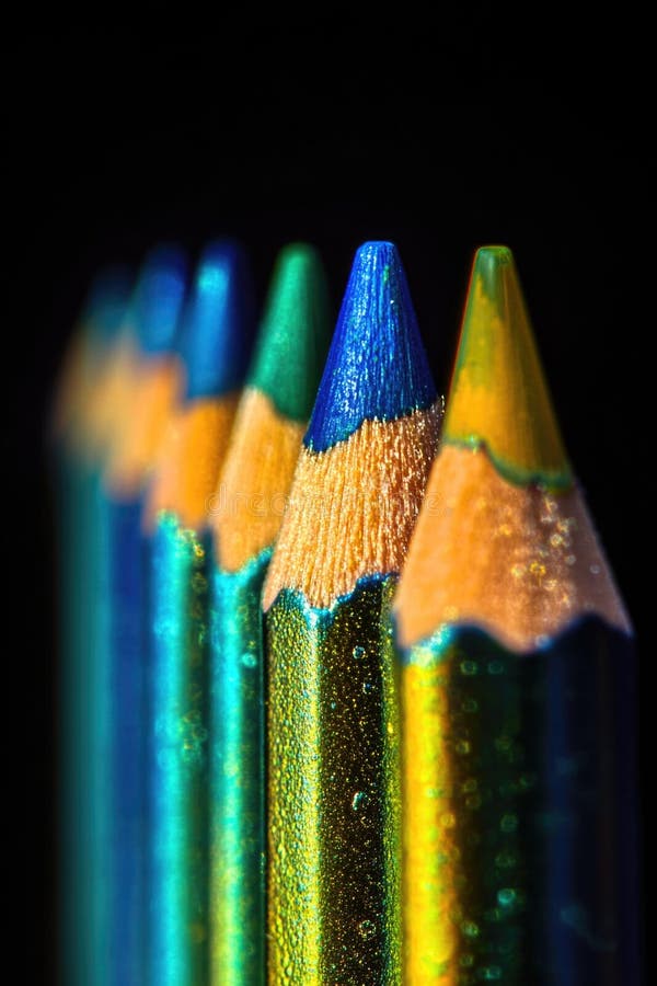 Lineup di matite colorate fotografie stock