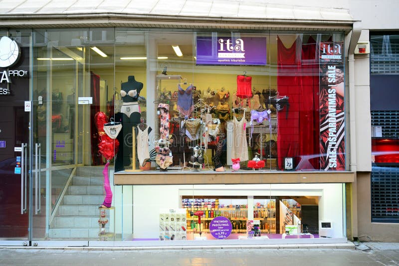 Lingerie Shop in Vilnius Old City Street Editorial Image - Image of ...