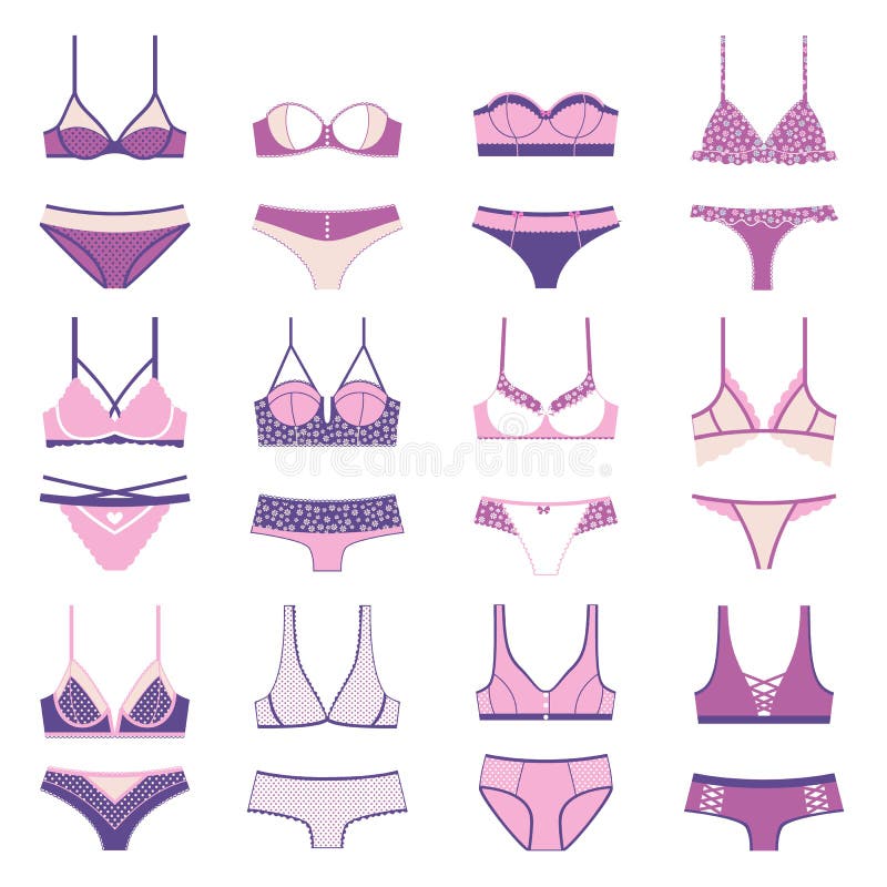 Women panties icons stock vector. Illustration of clothing - 69815379