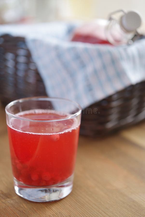 Lingonberry drink stock photo. Image of basket, cowberry 47224244