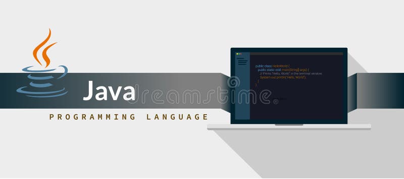 Linguagem de programação de JAVA com código do roteiro na tela do portátil, ilustração do código de linguagem de programação ilustração do vetor Linguagem de programação de JAVA com código do roteiro na tela do portátil, ilustração do código de linguagem de programação ilustração do vetor