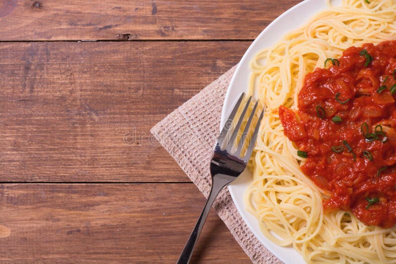 Linguine pasta in tomato stock photo. Image of sauce 74342614