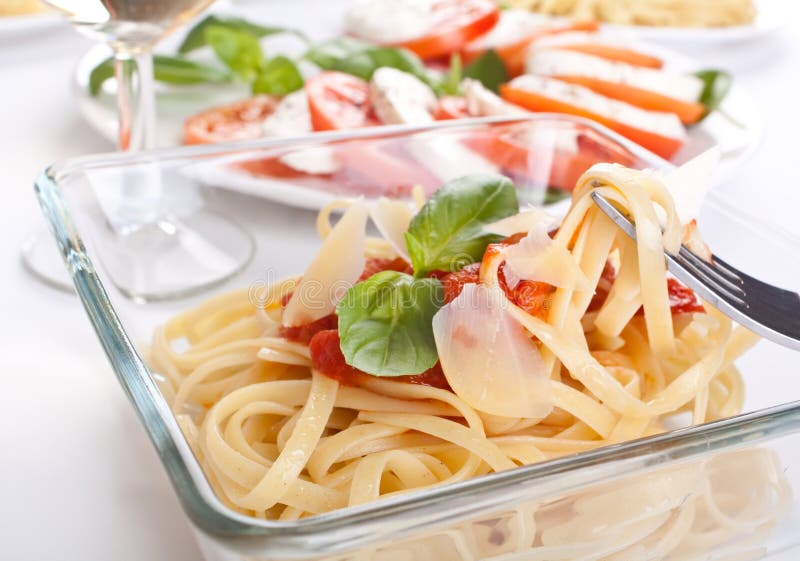 Linguine with tomato sauce stock photo. Image of italy 38310338