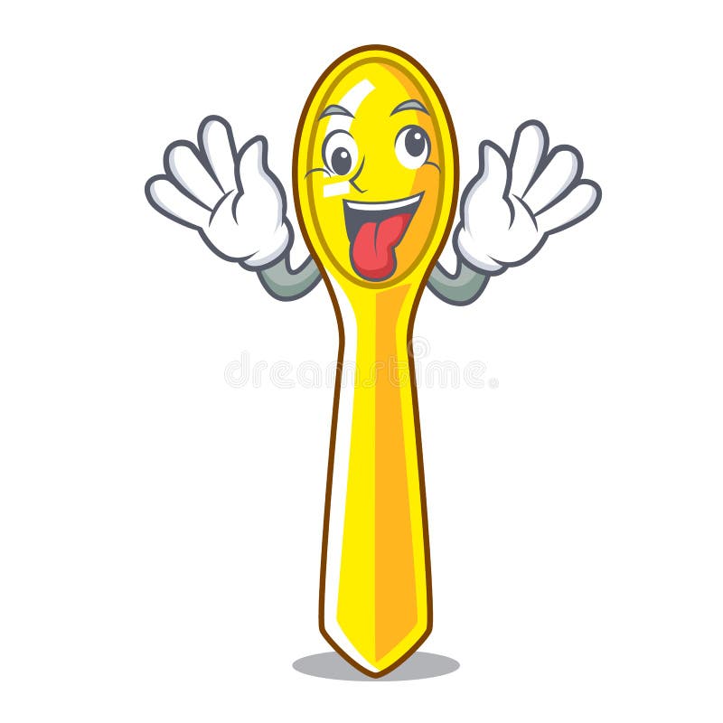 Lingură de bucătărie din material plastic, izolată pe mascotă vector illustration