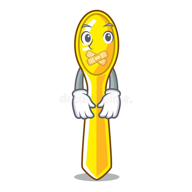 Lingură de bucătărie din material plastic silențios izolată pe mascotă stock illustration