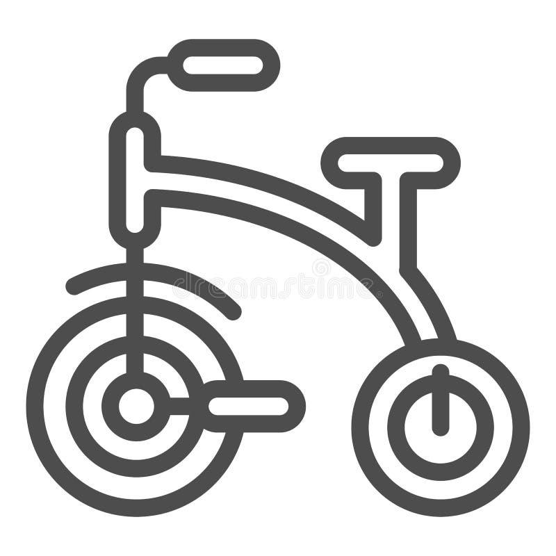 Crianças de bicicleta ou triciclo em estilo simples. ícone de