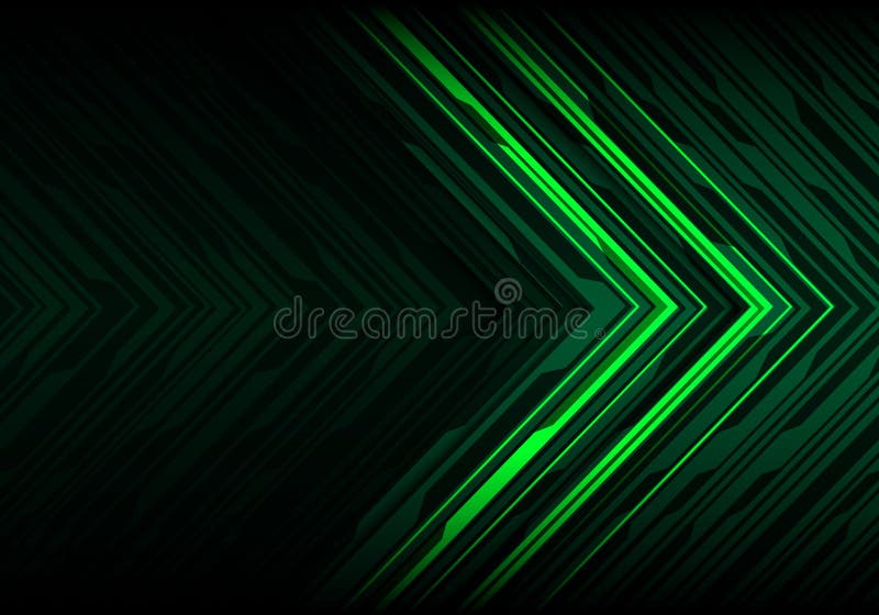 Linha abstrata do projeto futurista do sentido do polígono da seta vetor moderno do preto da luz verde do fundo da tecnologia