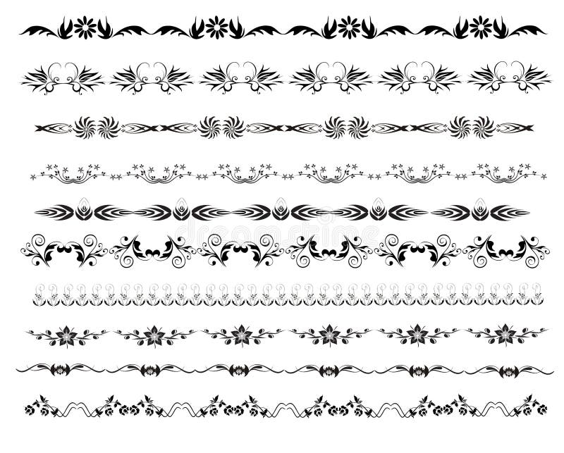 Vector black designed repeating rules for page borders or other purpose. Vector black designed repeating rules for page borders or other purpose