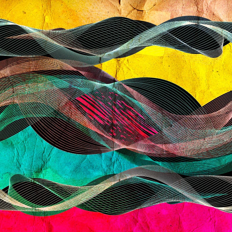 Ilustração de onda linear colorida abstrata ilustração do vetor