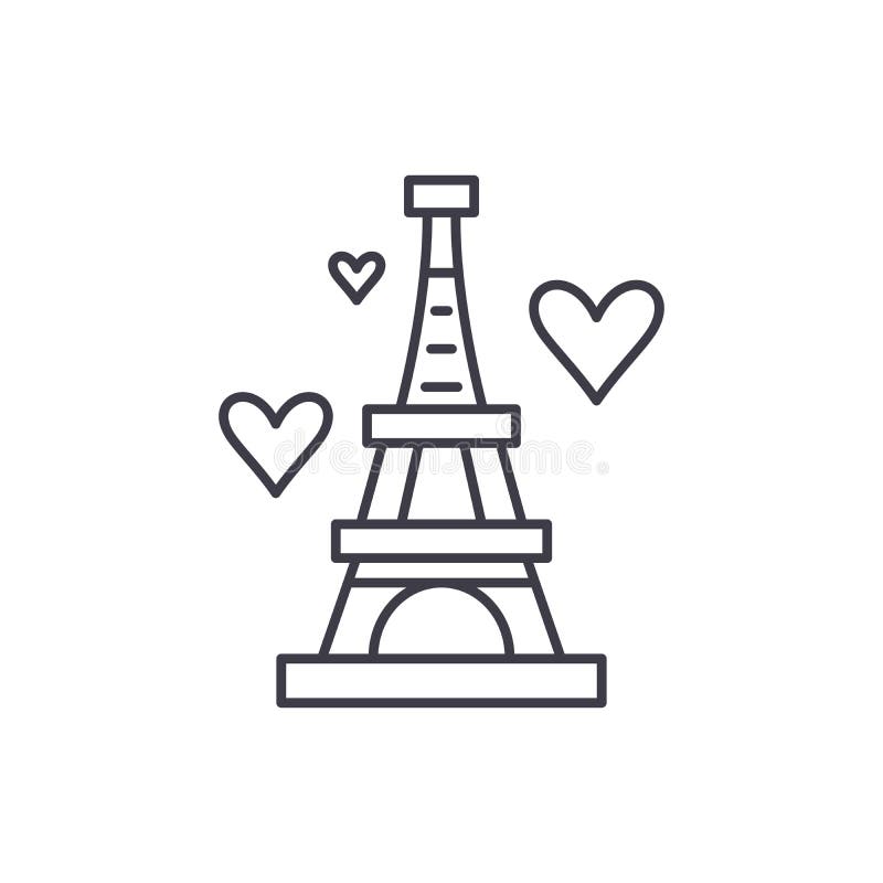 Linha conceito da torre Eiffel do ícone Ilustração linear do vetor da torre Eiffel, símbolo, sinal ilustração do vetor Linha conceito da torre Eiffel do ícone Ilustração linear do vetor da torre Eiffel, símbolo, sinal ilustração do vetor