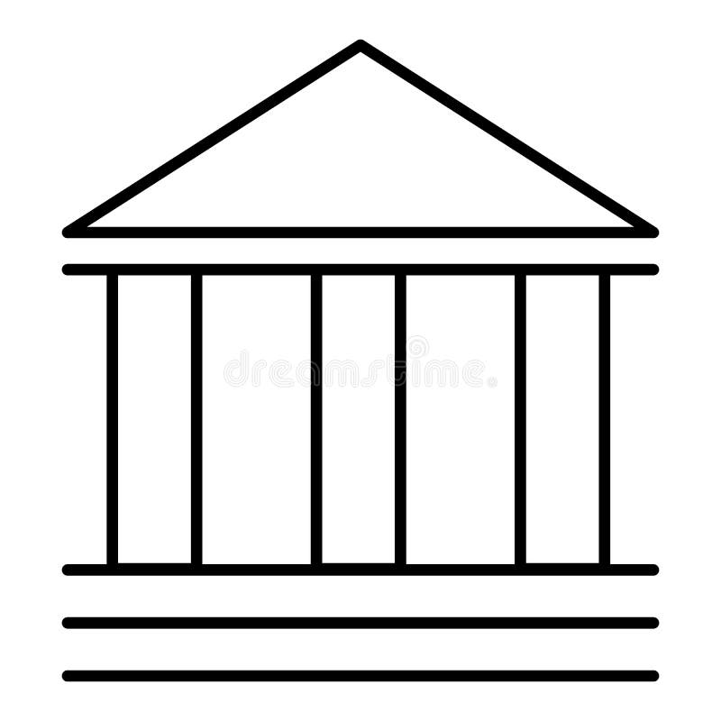 Linha construção esboçada da finança do banco do negócio do teatro do banco do vetor do ícone Estilo liso do pictograma Eps 10 ilustração stock Linha construção esboçada da finança do banco do negócio do teatro do banco do vetor do ícone Estilo liso do pictograma Eps 10 ilustração stock