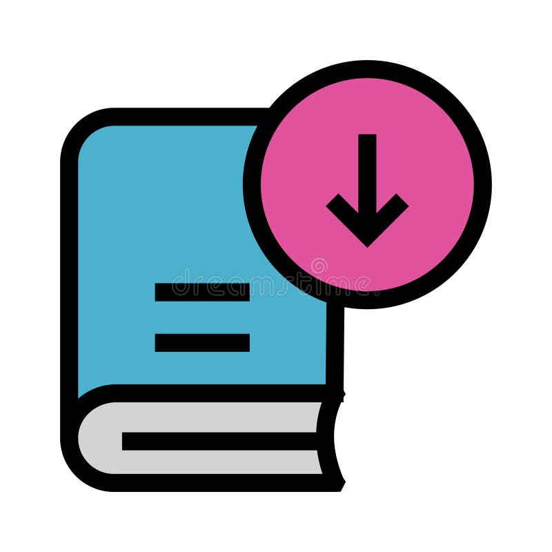 Linha de cor ícone da transferência do livro ilustração royalty free Linha de cor ícone da transferência do livro ilustração royalty free