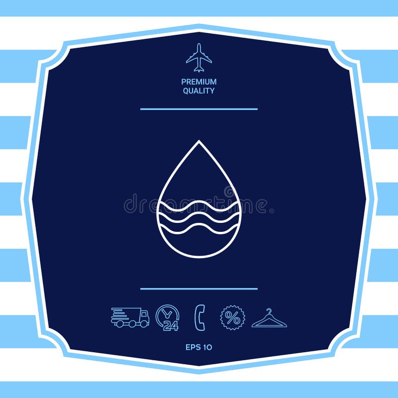 Linha de gota? cone com ondas Elementos gr? ficos para seu projeto ilustração do vetor