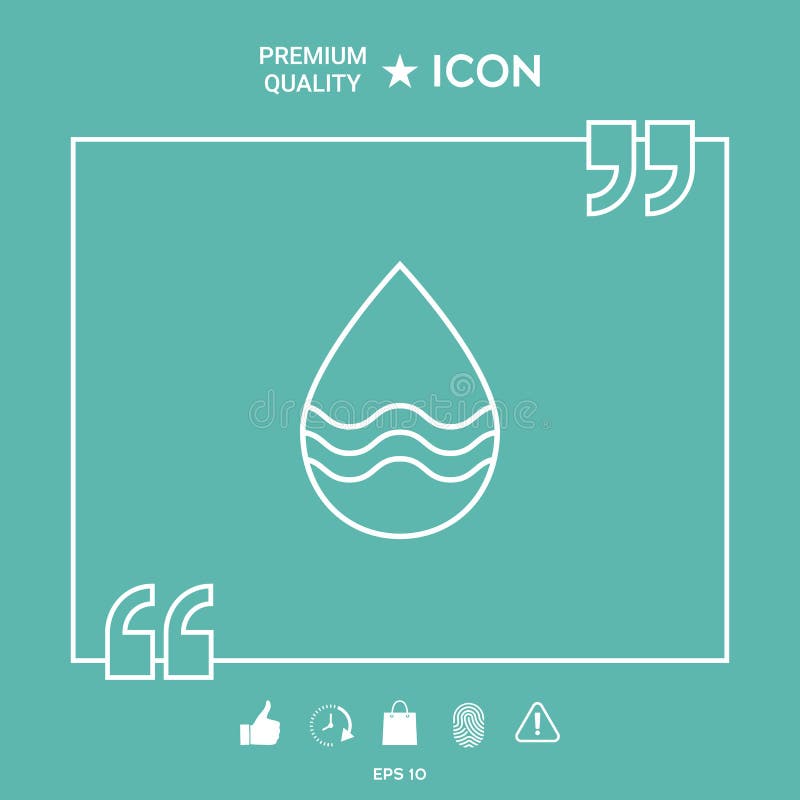 Linha de gota ícone com ondas ilustração stock