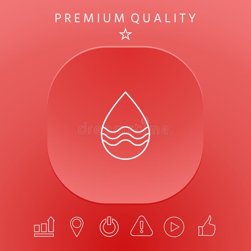 Linha de gota ícone com ondas ilustração stock