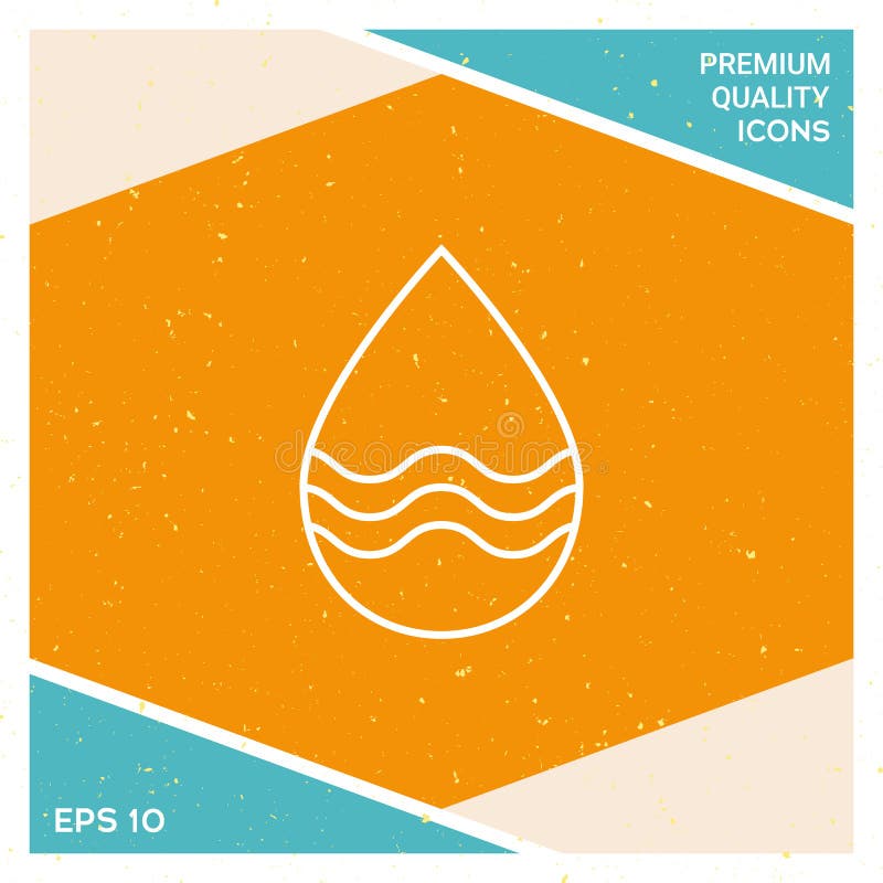 Linha de gota ícone com ondas ilustração stock