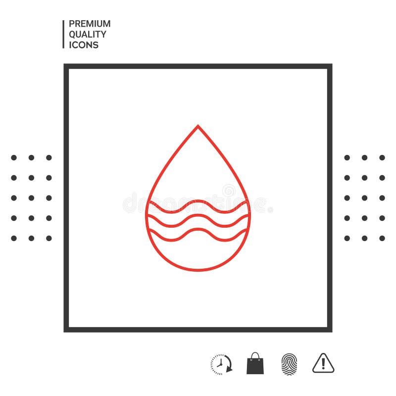 Linha de gota ícone com ondas ilustração royalty free