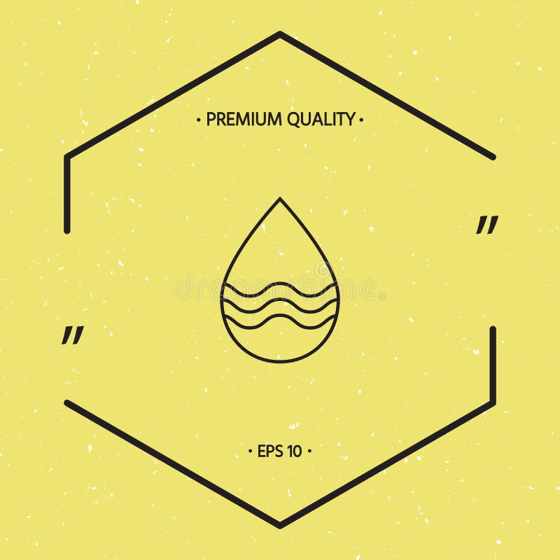 Linha de gota ícone com ondas ilustração do vetor