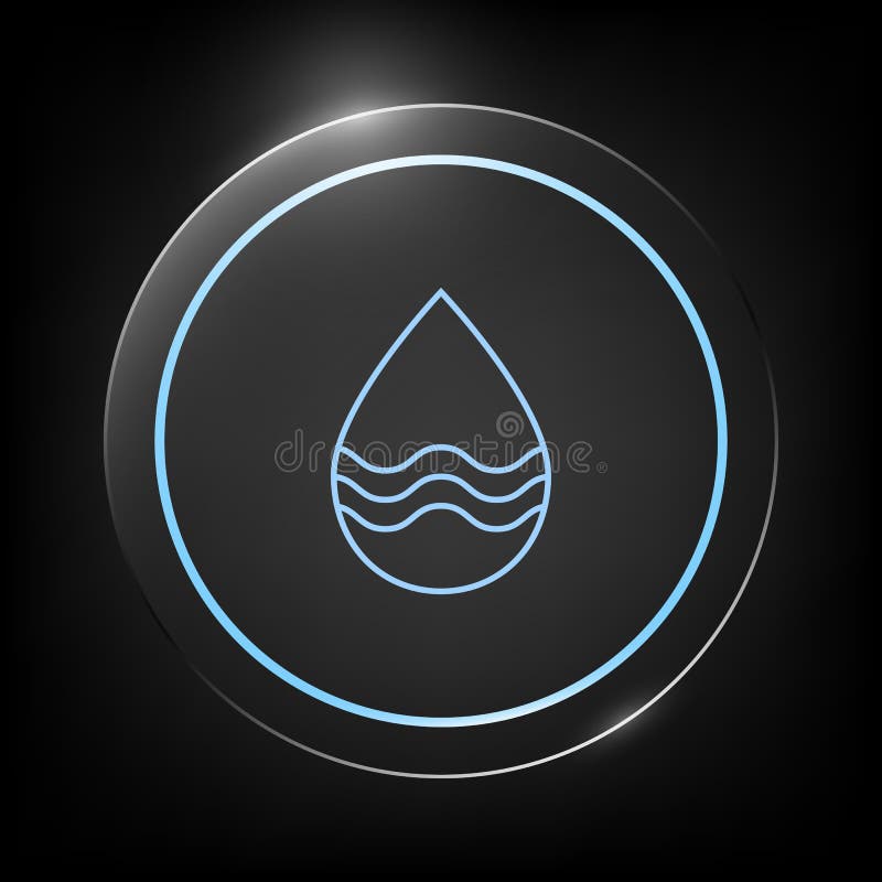 Linha de gota ícone com ondas ilustração do vetor