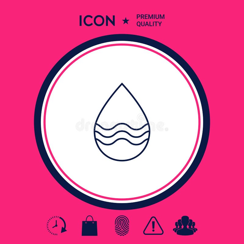 Linha de gota ícone com ondas ilustração stock
