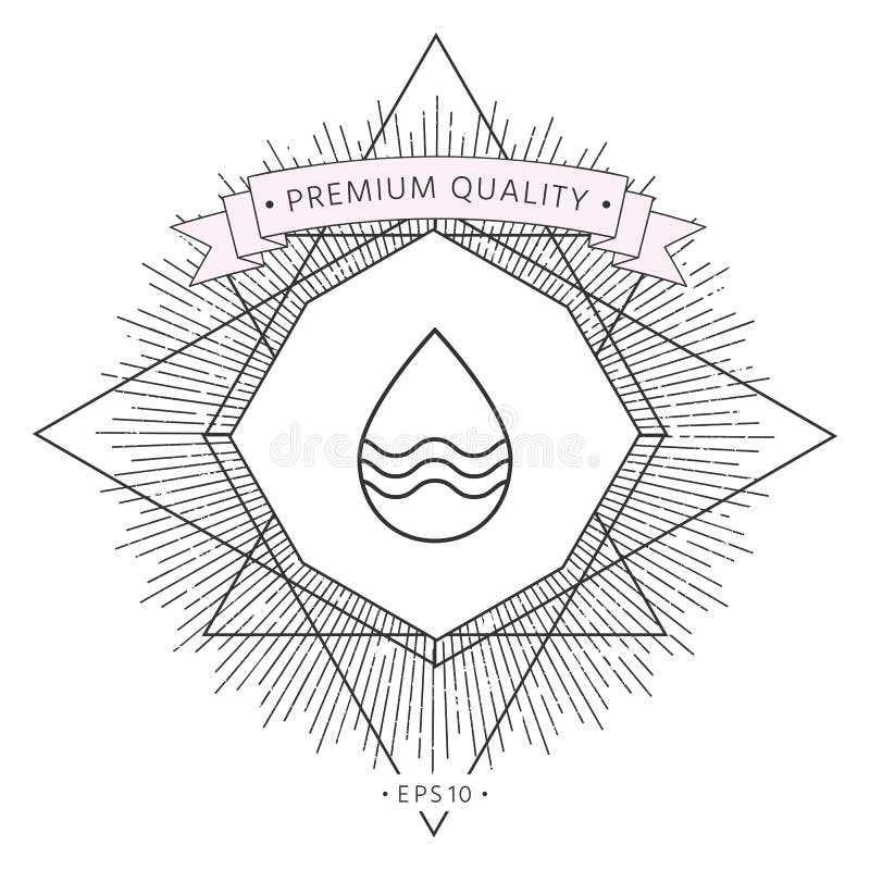 Linha de gota ícone com ondas ilustração do vetor
