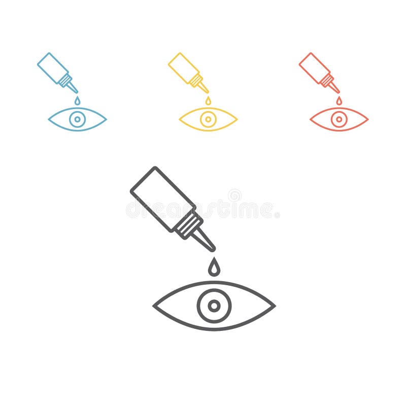Linha de gotas ícone do olho ilustração stock Linha de gotas ícone do olho ilustração stock