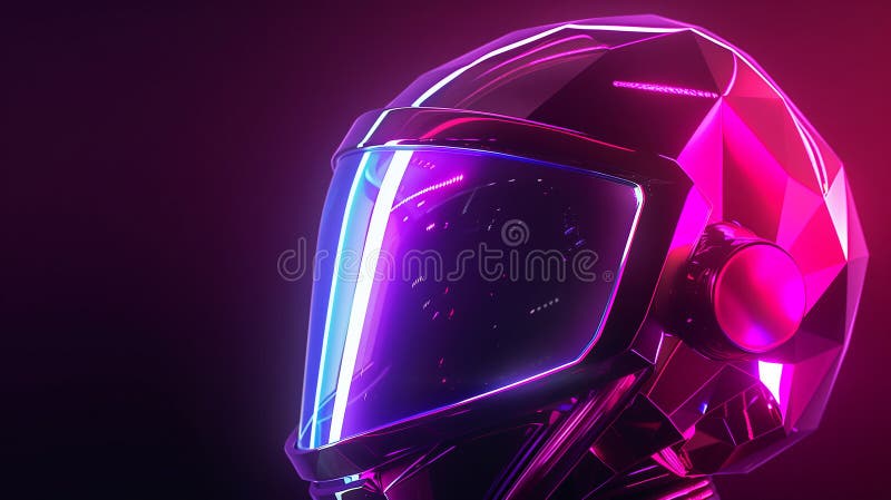 Helmet Fullface Line. Colorful design with dark background. Helmet Fullface Line. Colorful design with dark background