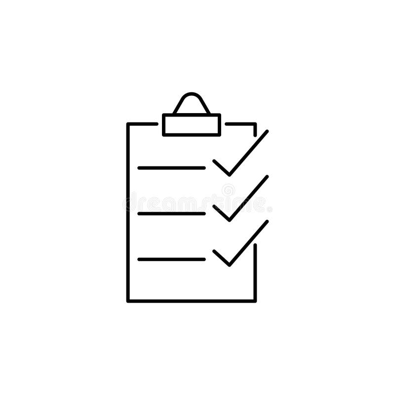 Linha do vetor da lista de verificação ilustração stock Linha do vetor da lista de verificação ilustração stock