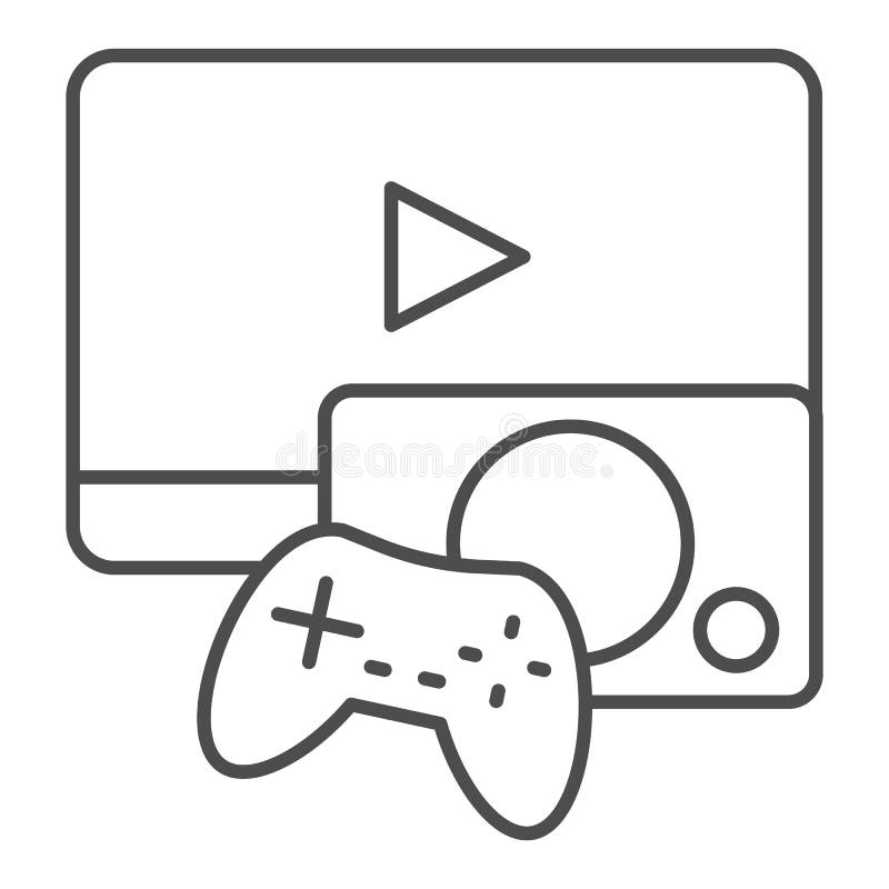 ícone linear de esports. jogos eletronicos. competição multijogador.  trabalho em equipe. e streaming de esportes. tela grande e platéia. ícone  de linha fina. símbolo de contorno. desenho de contorno isolado de vetor.