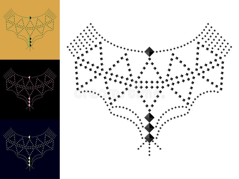 Linha geométrica étnica bordado do pescoço Decoração para a roupa ilustração royalty free Linha geométrica étnica bordado do pescoço Decoração para a roupa ilustração royalty free