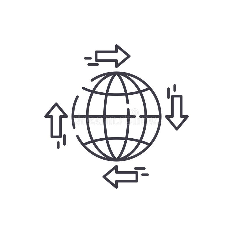 Linha global conceito da distribuição do ícone Ilustração linear do vetor global da distribuição, símbolo, sinal ilustração royalty free Linha global conceito da distribuição do ícone Ilustração linear do vetor global da distribuição, símbolo, sinal ilustração royalty free