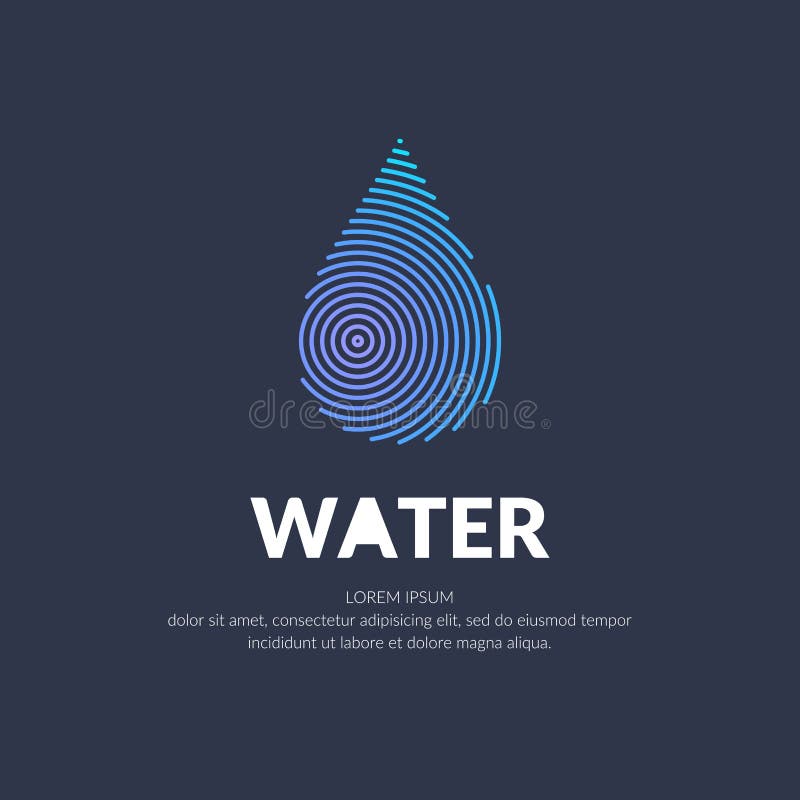 Linha moderna logotipo do vetor da gota da água ilustração stock Linha moderna logotipo do vetor da gota da água ilustração stock