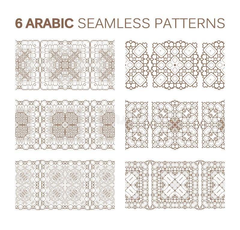 6 linha moderna teste padrão árabe tradicional ilustração stock