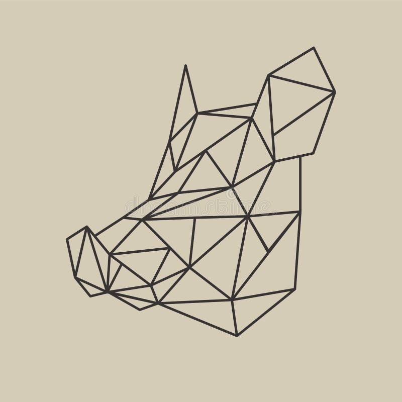 Linha poligonal cabeça do origâmi do estilo do varrão Ilustração do vetor