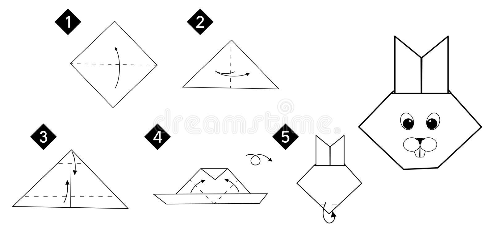 Instruções Passo a Passo Como Fazer a Origâmi Um Macaco (cara) Ilustração  do Vetor - Ilustração de vetor, dobrado: 72168632