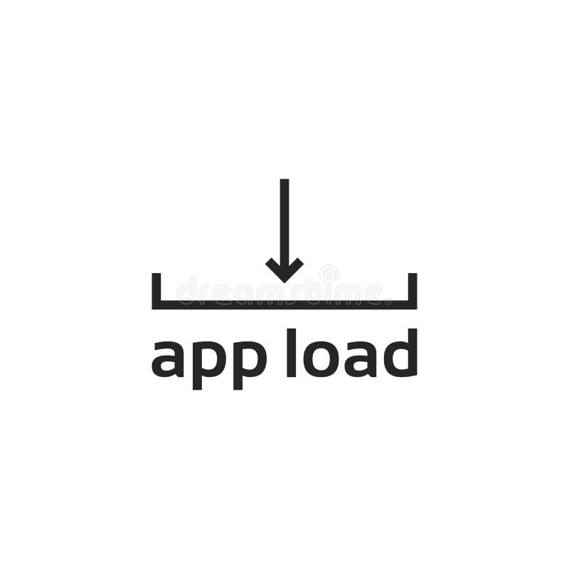 Linha preta logotipo da carga do app ilustração royalty free