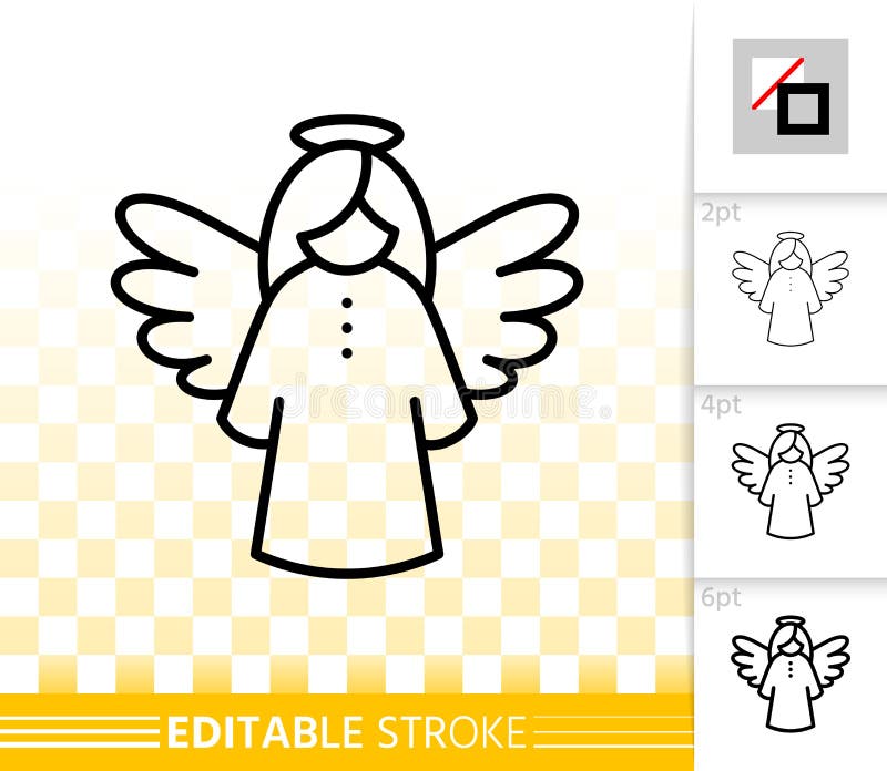 Linha preta simples de suspensão ícone do anjo do vetor ilustração royalty free Linha preta simples de suspensão ícone do anjo do vetor ilustração royalty free