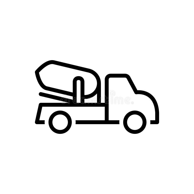 Linha preta ícone para o caminhão, a construção e a máquina do cimento ilustração stock Linha preta ícone para o caminhão, a construção e a máquina do cimento ilustração stock