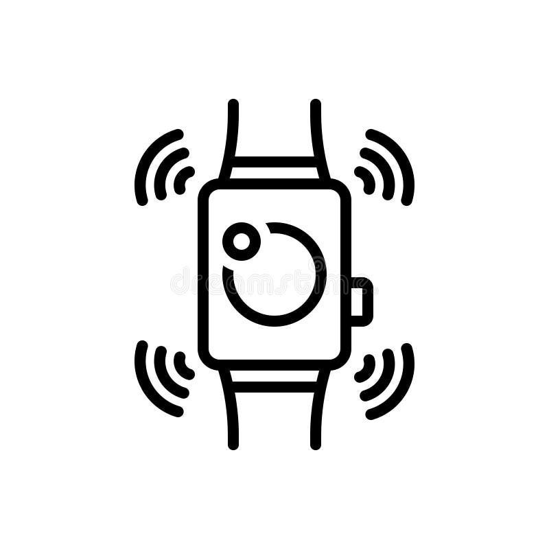 Linha preta ícone para Smartwatch, wearable e tecnologia ilustração stock Linha preta ícone para Smartwatch, wearable e tecnologia ilustração stock