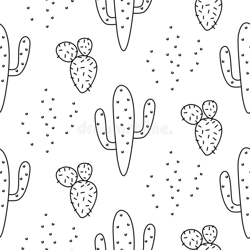 Cactus Desenho Do Estilo De Rabisco De Vetor Simples Ilustração Linear  Desenho Em Branco Ilustração Stock - Ilustração de objeto, cactos: 170803097