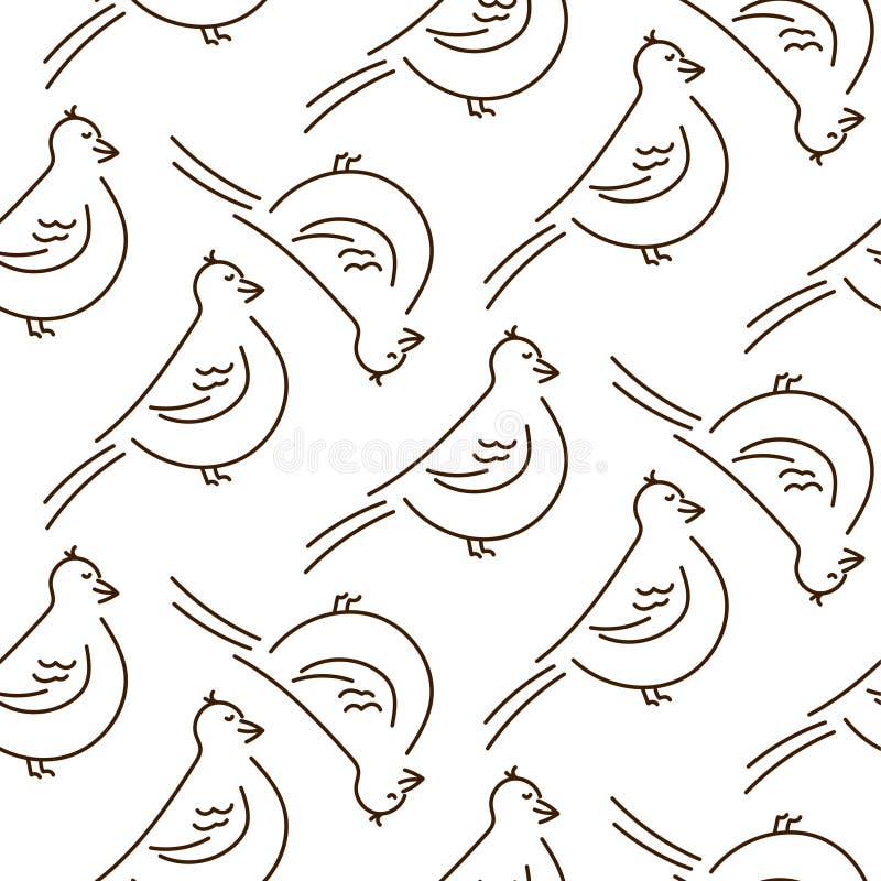 Linha simples teste padrão sem emenda do divertimento do vetor dos pássaros do estilo no fundo branco ilustração royalty free Linha simples teste padrão sem emenda do divertimento do vetor dos pássaros do estilo no fundo branco ilustração royalty free