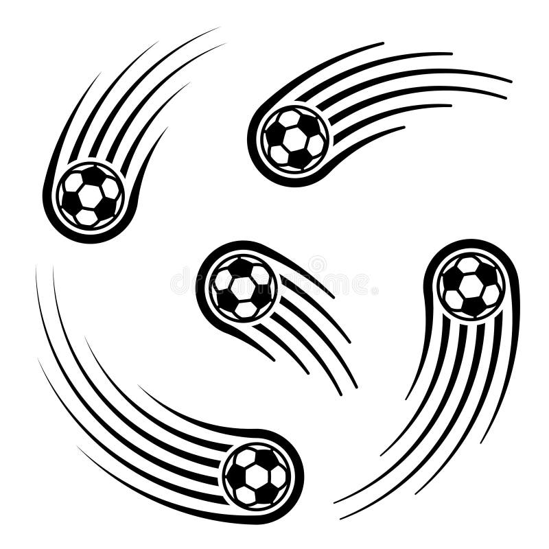 Linha símbolo do movimento da bola de futebol