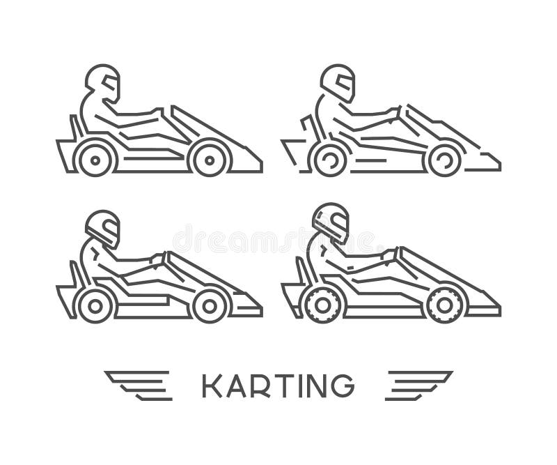 Desenho De Páginas Para Colorir Kart Carro Imprimir Esboço Vetor