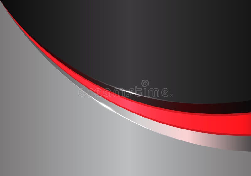 Linha vermelha abstrata curva no vetor futurista moderno do fundo do projeto cinzento preto